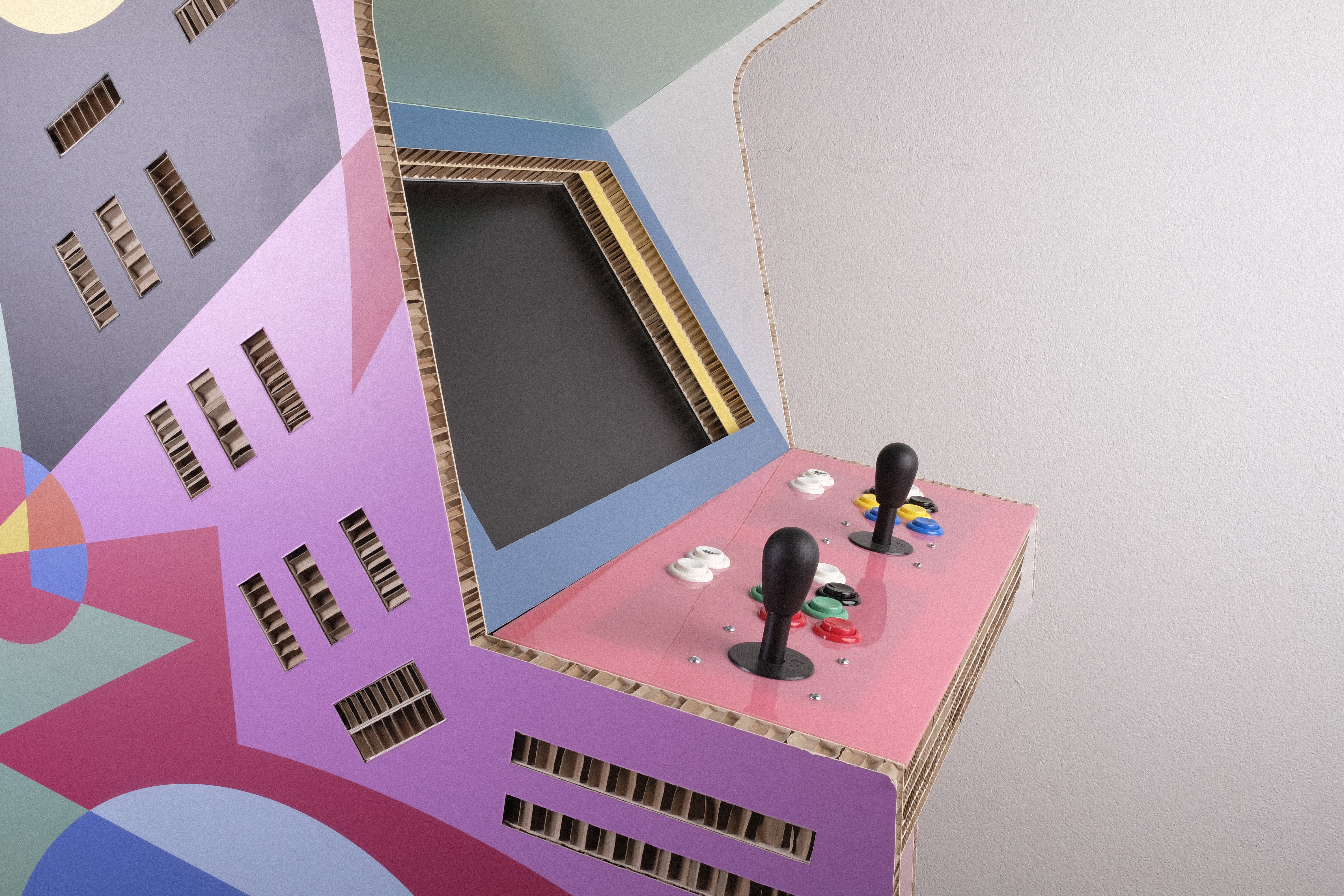 Dettaglio joystick del cabinet arcade Arkeid